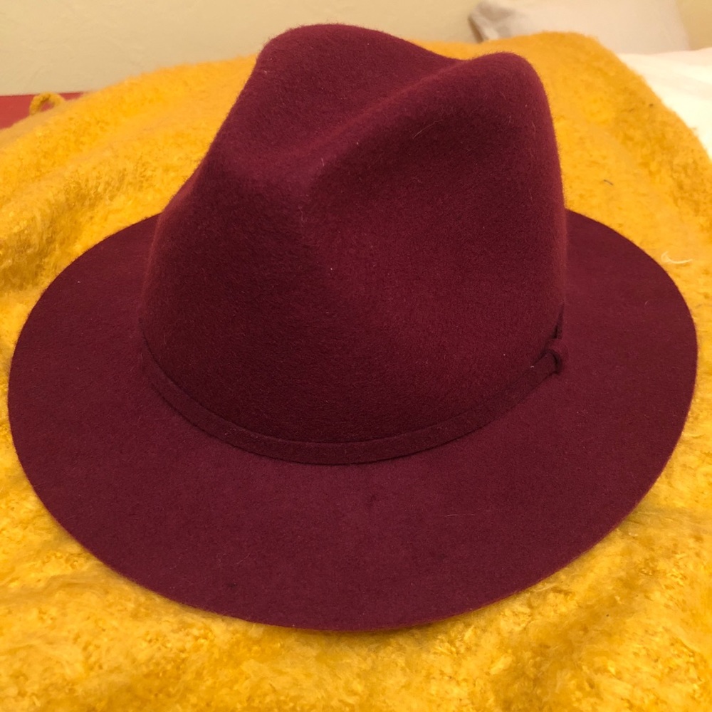 J Crew Maroon Felt Hat